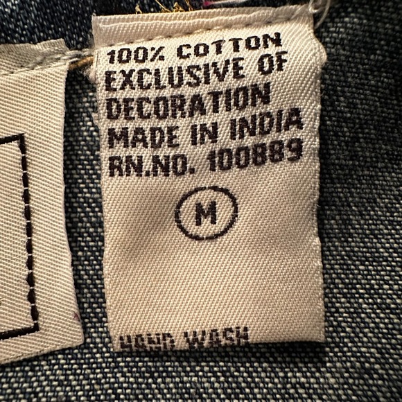 Keren Hart Denim Blazer Lace Jacket Women's Medium Y2K Vintage 80s‎ Cottagecore - Picture 7 of 8